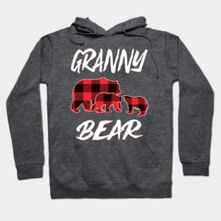 Granny Bear Red Plaid Christmas Pajama Matching Family Gift Hoodie